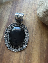 Load image into Gallery viewer, Native American Navajo Sterling Silver Black Onyx Pendant Etta Enditto Gift