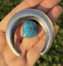 Load image into Gallery viewer, Navajo Native American Sterling Silver Blue Turquoise Handmade Pendant Gift P