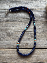 Load image into Gallery viewer, Lapis Multi Stone Color Sterling Silver Bead Necklace. 18 inch Gift