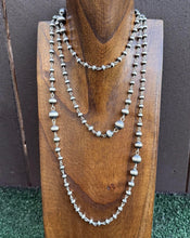Load image into Gallery viewer, Sterling Silver Graduated 6mm to 12mm Pearls Rosary Bead Necklace. 60 Inch. Gift