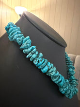 Load image into Gallery viewer, Sterling silver turquoise nugget necklace 18 inch