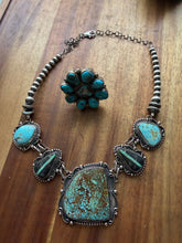 Load image into Gallery viewer, Navajo sterling silver turquoise necklace set