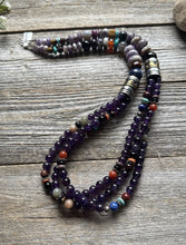 Load image into Gallery viewer, Tommy Rosita Singer T R Sterling Silver Multi Strand Purple Bead Necklace 28