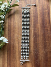Load image into Gallery viewer, Multi Strand Sterling Silver 5mm Pearls Bead Bracelet. 7 Inch. Gift