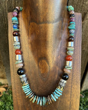 Load image into Gallery viewer, Tommy &amp; Rosita Singer T R Sterling Silver Turquoise Bead Necklace 20”