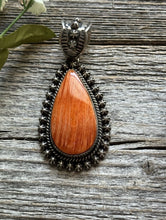 Load image into Gallery viewer, Native American Sterling Silver Orange Spiny Oyster Pendant H Happy Piasso