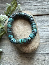 Load image into Gallery viewer, Turquoise Heishi 7 Inch Stretch Bead Bracelet Gift