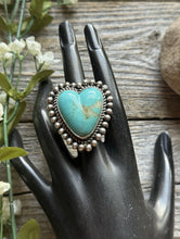 Load image into Gallery viewer, Native American Sterling Silver Turquoise Adjustable Ring C Yazzie