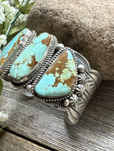 Load image into Gallery viewer, Navajo Sterling Silver Number 8 Turquoise Cuff Bracelet. C Yazzie Gift