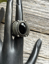 Load image into Gallery viewer, Mens Delbert Gordon Navajo Sterling Silver Black Onyx Ring. Size 11.5