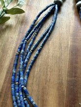 Load image into Gallery viewer, Sterling Silver Multi Strand Lapis Pearls Bead Necklace 23 inch Gift