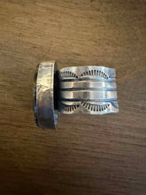 Load image into Gallery viewer, Navajo sterling silver  blk jack turquoise ring adjustable