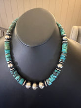 Load image into Gallery viewer, Sterling silver turquoise necklace 18 inch