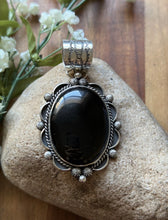 Load image into Gallery viewer, Native American Navajo Sterling Silver Black Onyx Pendant Etta Enditto Gift