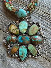 Load image into Gallery viewer, Navajo sterling silver royston turquoise pendant necklace