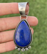 Load image into Gallery viewer, Native American Navajo Sterling Silver Lapis Pendant R Yazzie Gift