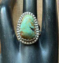 Load image into Gallery viewer, Vintage Old Pawn Navajo Sterling Silver Green Turquoise Ring Size 7