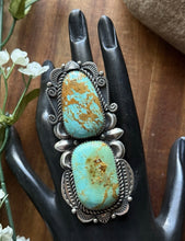 Load image into Gallery viewer, Native American Sterling Silver Turquoise Adjustable Ring M