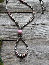 Load image into Gallery viewer, Jacla Sterling Silver Multi Graduated Pink Conch Pearls Bead Necklace 24 inch