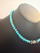Load image into Gallery viewer, Sterling silver blue turquoise nugget 18 inch