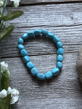 Load image into Gallery viewer, Blue Turquoise Nuggets 7 Inch Stretch Elastic Stretchy Bead Bracelet Gift