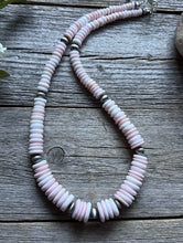 Load image into Gallery viewer, Sterling Silver Graduated Pink Conch Pearls Bead Necklace 18 Inch