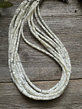 Load image into Gallery viewer, Sterling Silver Multi Strand Mother of Pearl Bead Necklace. 24 inch