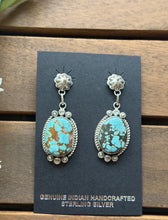 Load image into Gallery viewer, Navajo 925 Sterling Silver Turquoise Earrings KY Southwestern