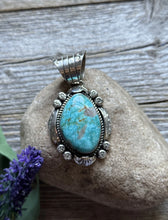 Load image into Gallery viewer, Navajo Native American Sterling Silver Turquoise Handmade Pendant R Yazzie Gift