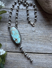 Load image into Gallery viewer, Navajo 925 Sterling Silver Royston Turquoise Pendant Rosary Necklace. 20 Inch KY