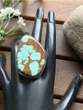 Load image into Gallery viewer, Navajo Native Sterling Silver Number 8 Turquoise Adjustable Ring Leslie Nez Gift
