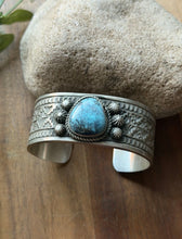 Load image into Gallery viewer, Navajo Native American Sterling Silver Turquoise Cuff Bracelet Maloney