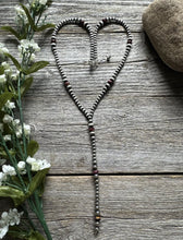 Load image into Gallery viewer, Sterling Silver Purple Spiny Oyster W Pearls Bead Lariat Y Necklace. 26 inch
