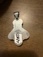 Load image into Gallery viewer, Navajo sterling silver orange spiny oyster turquoise pendant