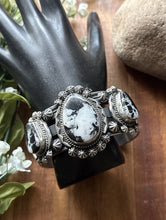 Load image into Gallery viewer, Navajo Sterling Silver White Buffalo Turquoise Cuff Bracelet J Nelson