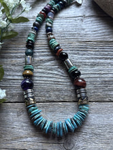 Load image into Gallery viewer, Tommy Rosita Singer T R Sterling Silver Blue Turquoise Bead Necklace 20 Inch
