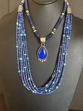 Load image into Gallery viewer, Navajo sterling silver lapis 3 piece set