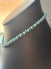 Load image into Gallery viewer, Sterling silver turquoise bead necklace 
18 inch