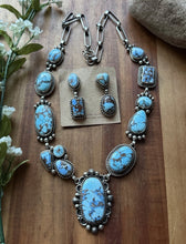 Load image into Gallery viewer, Navajo Sterling Silver Golden Hills Turquoise Lariat Chain Necklace Mary Ellen