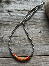 Load image into Gallery viewer, Orange Spiny Oyster 4mm Sterling Silver Pearls Choker Bead Necklace 16 Inch Gift