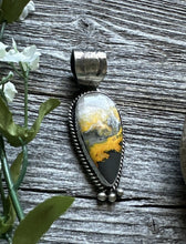 Load image into Gallery viewer, Native American Sterling Silver Yellow Bumblebee Jasper Pendant Tillie Jon Gift