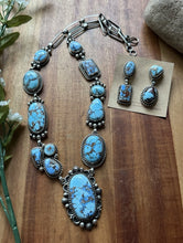 Load image into Gallery viewer, Navajo Sterling Silver Golden Hill Turquoise Chain Lariat Necklace Mary Ellen