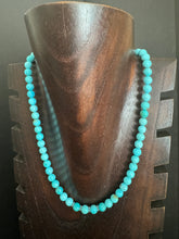 Load image into Gallery viewer, Sterling silver turquoise bead necklace 18 inch