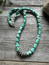 Load image into Gallery viewer, Mens Unisex Sterling Silver Bone Turquoise Bead Necklace. 18 inch. Gift