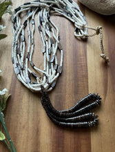 Load image into Gallery viewer, Native American Sterling Silver White Brown Heishi Shell Jackla Bead Necklace 32