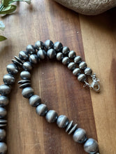 Load image into Gallery viewer, Sterling Silver Pearls Sonoran Gold Turquoise Nuggets Bead Necklace 24 inch