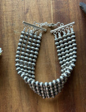 Load image into Gallery viewer, Multi Strand Sterling Silver 5mm Pearls Bead Bracelet. 7 Inch. Gift