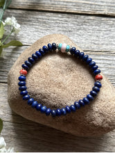 Load image into Gallery viewer, Lapis Multi Stone 6.5 Inch Stretch Elastic Stretchy Bead Bracelet Gift