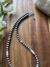 Load image into Gallery viewer, Southwestern Sterling Silver Pink Conch W Pearls Bead Necklace 18 inch Gift