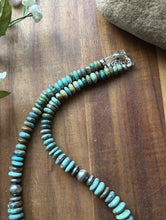 Load image into Gallery viewer, Sterling Silver Graduated Turquoise Rondelle Bead Necklace 18 inch Gift